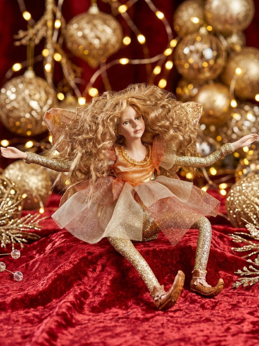 Vintage Winward Woodland Fairy/Elf Holidays Winged Posable Shelf Sitter Doll